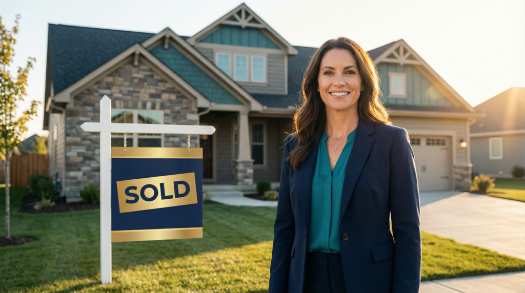 Listing agent presenting a property marketing plan to sellers