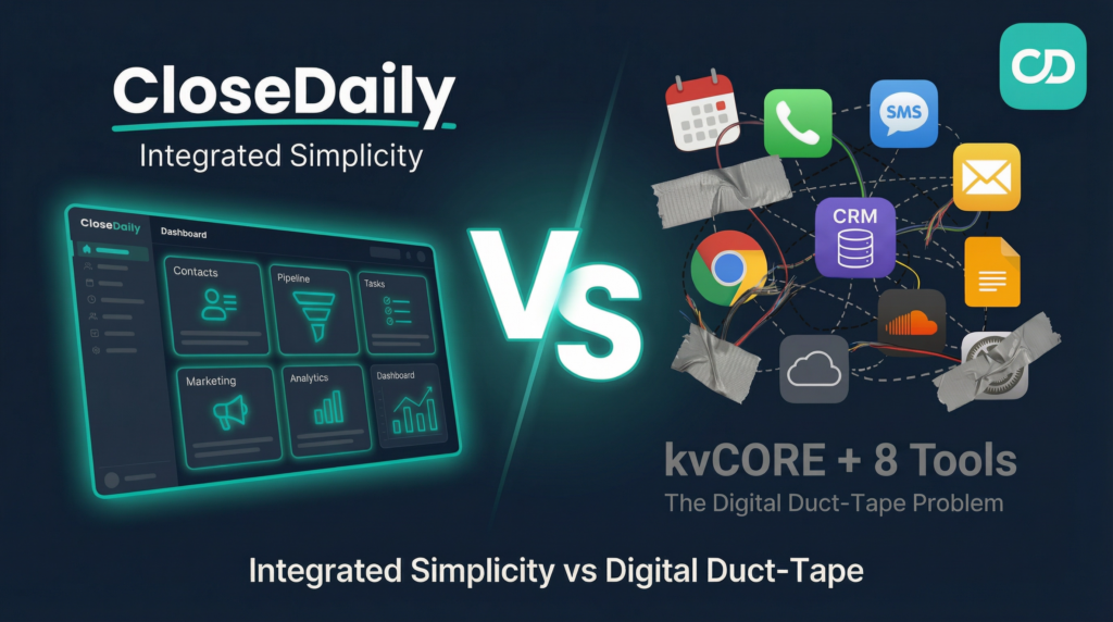 CloseDaily vs kvCORE integrated simplicity vs digital duct tape CRM comparison