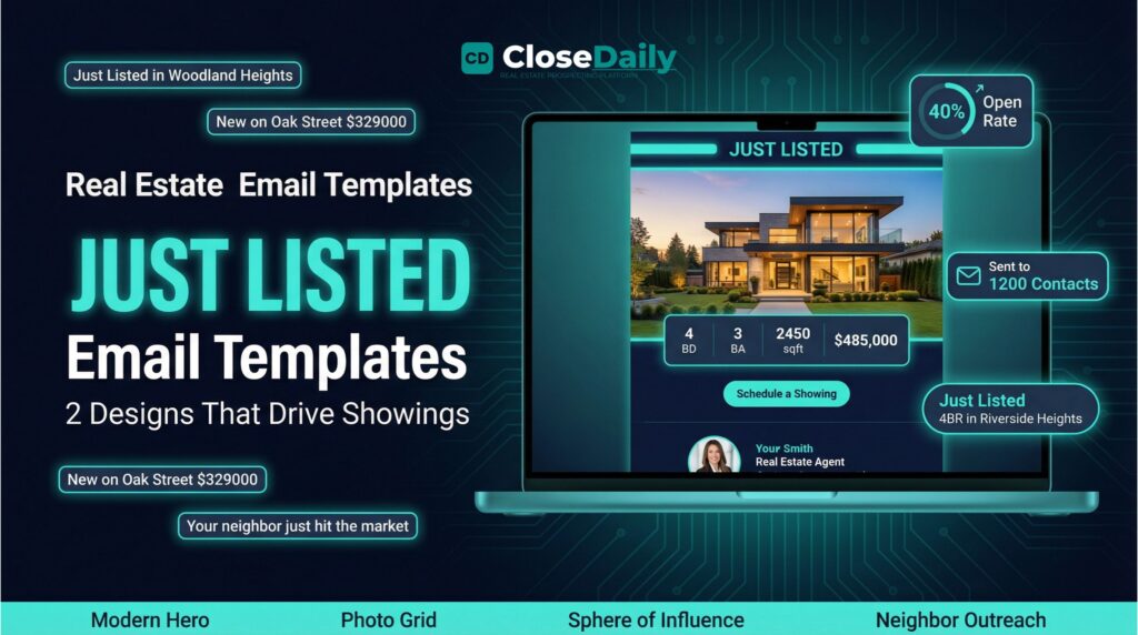 Just Listed email templates real estate agents