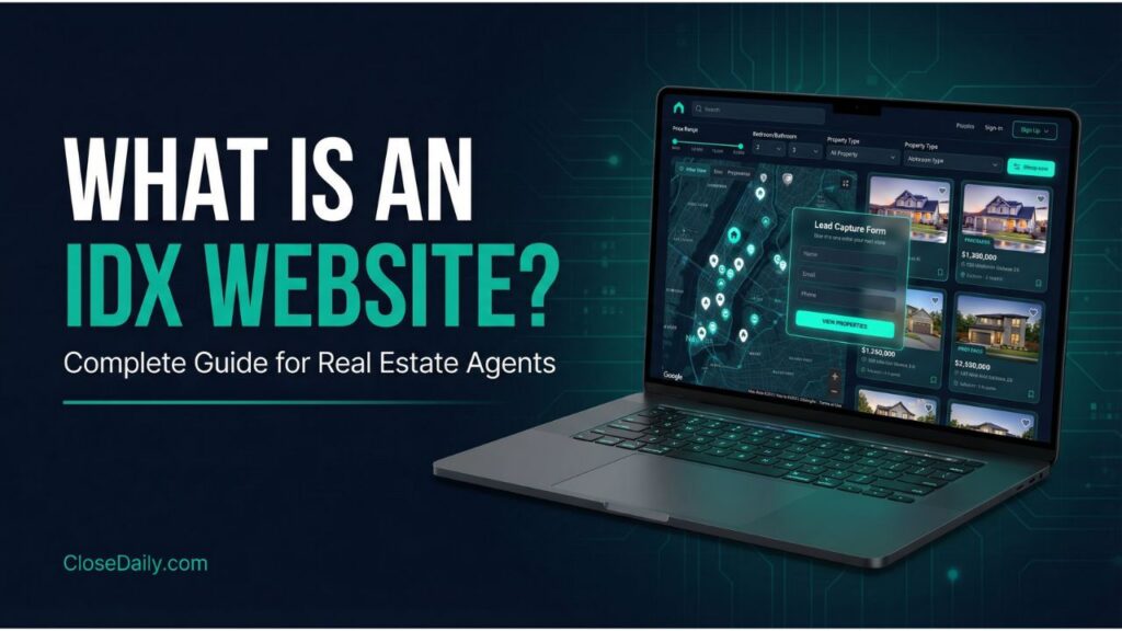 "WHAT IS AN IDX WEBSITE?" + "Complete Guide for Real Estate Agents" + CloseDaily.com