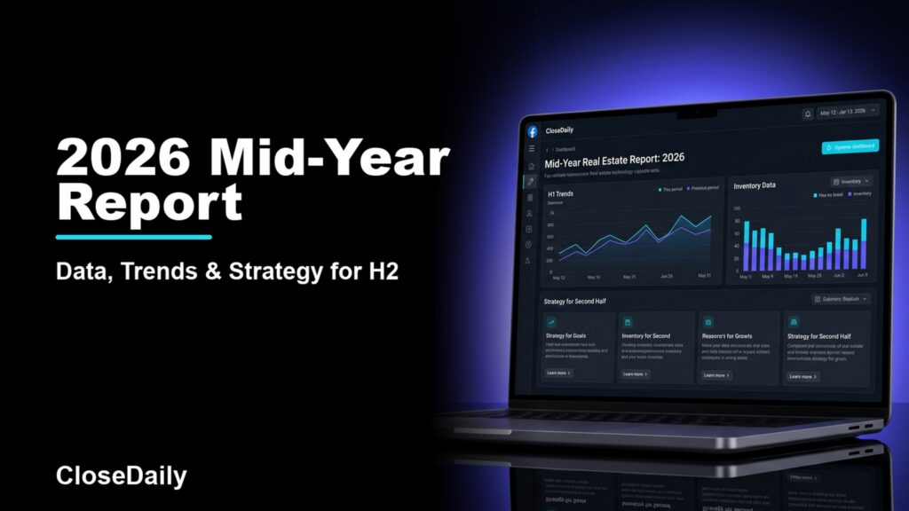 2026 Mid-Year Report featured image with a dark real estate technology dashboard and CloseDaily branding