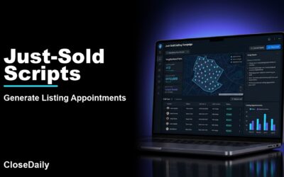 Just-Sold Scripts featured image with a dark real estate technology dashboard and CloseDaily branding