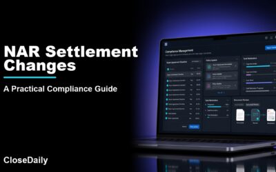 NAR Settlement Changes featured image with a dark real estate technology dashboard and CloseDaily branding