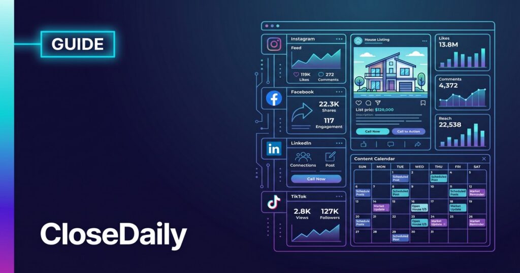 Real estate agent creating social media content on smartphone