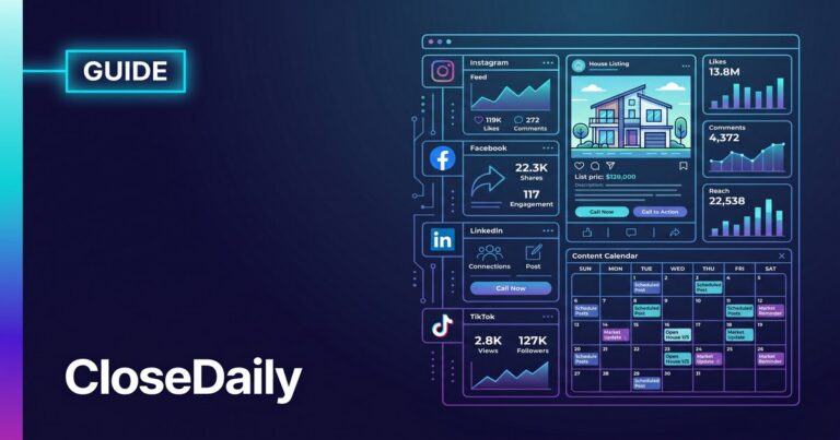 Real estate agent creating social media content on smartphone