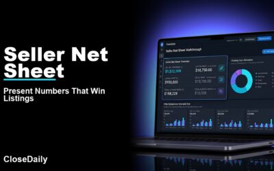 Seller Net Sheet featured image with a dark real estate technology dashboard and CloseDaily branding
