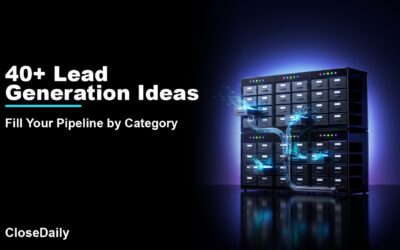 40+ Lead Generation Ideas featured image with modular idea drawer cabinet and CloseDaily branding