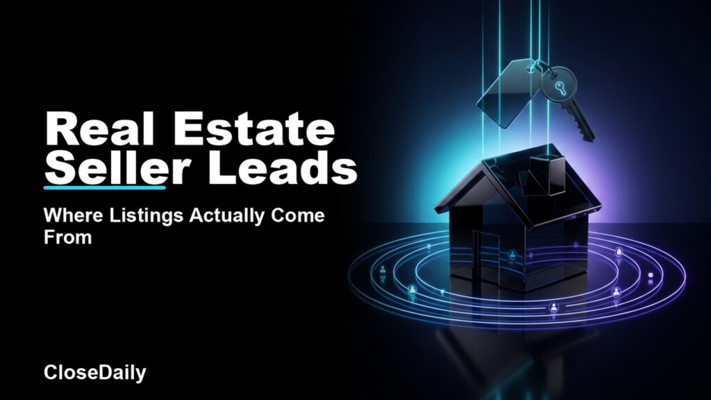 Real Estate Seller Leads featured image with seller-intent house radar and CloseDaily branding